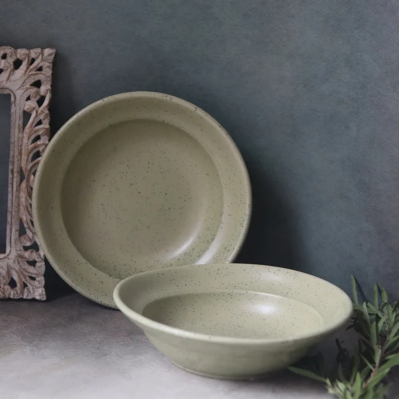 Eriginia Ceramic Pasta Plate - Olive Green media 4
