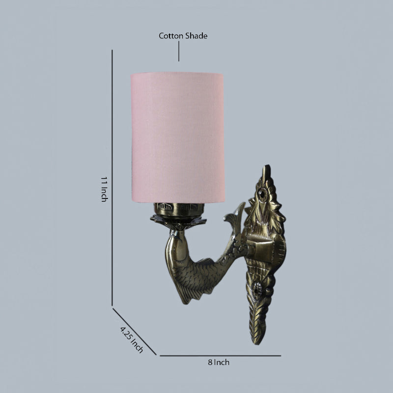 Ziada Stiva Cylindrical Fabric & Metal Wall Lamp - Grey media 4