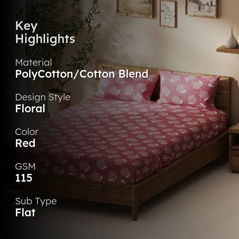 Myden Bedsheet (Red) - 115 GSM media 2