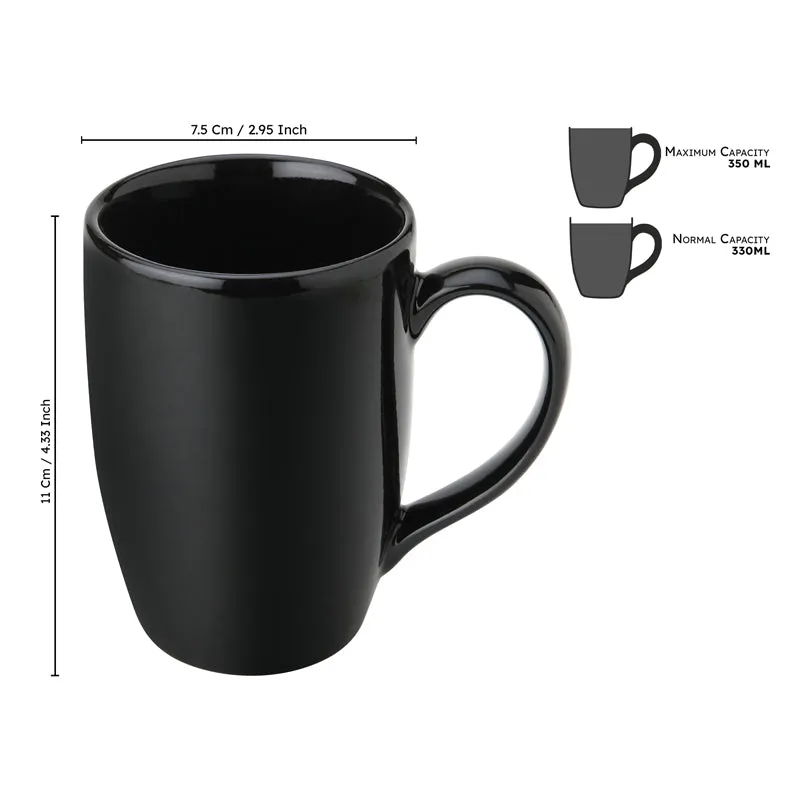 Kopi Ceramic Coffee Mug (Black/350 mL Each) - Set Of Two media 8