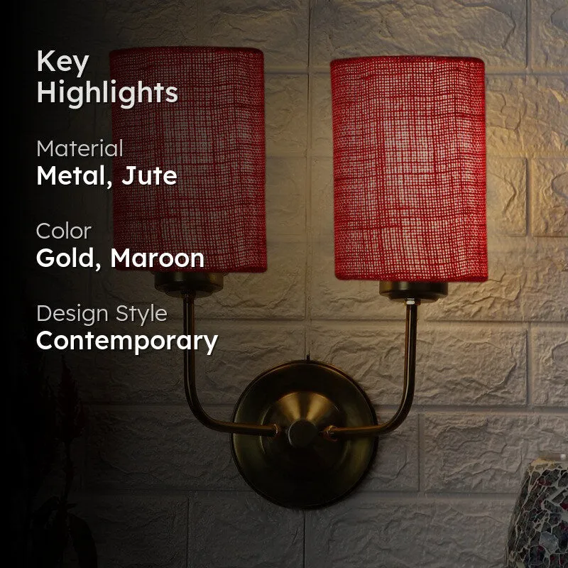 Lumoire Duo Metal Wall Lamp - Maroon media 2
