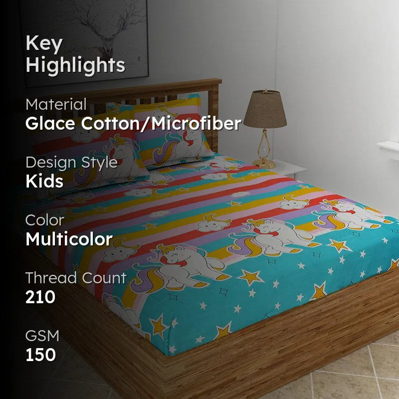 Unicorn Dreams Kids Microfiber Bedsheet - 150 GSM media 2