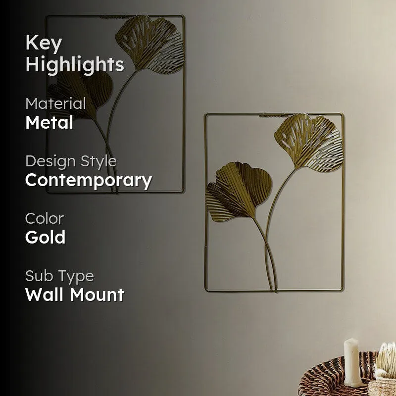 Sculpted Folia Metal Wall Accent - Set Of Two media 2