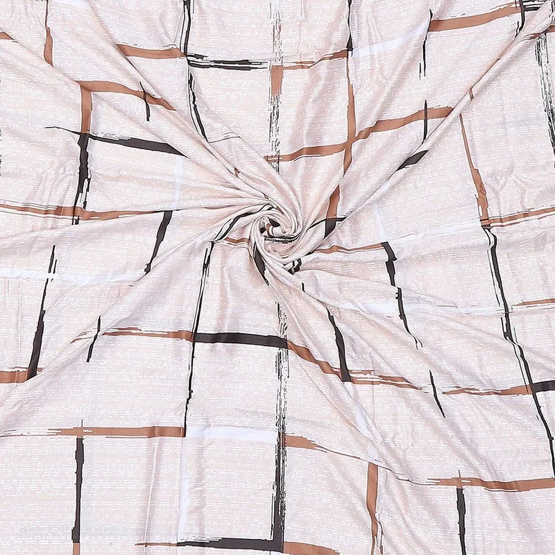 Monte Carlo Blockscape Geometric Polyester Duvet Covers (Peach) - 210 GSM - 6