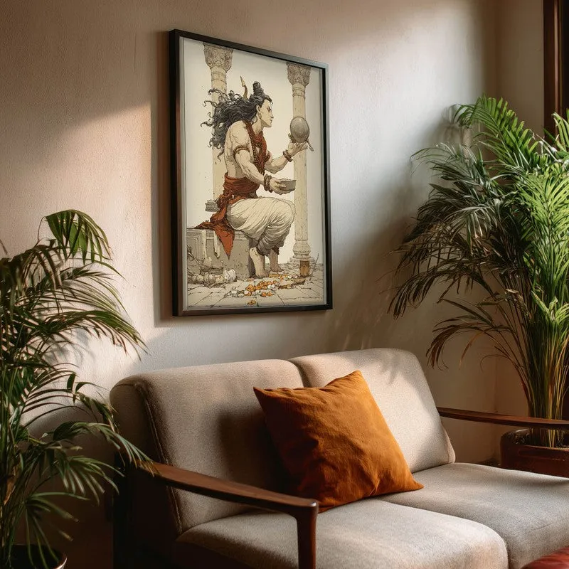 Lord Shiva with Kamandalu Divine I Archival Paper Wall Art media 3