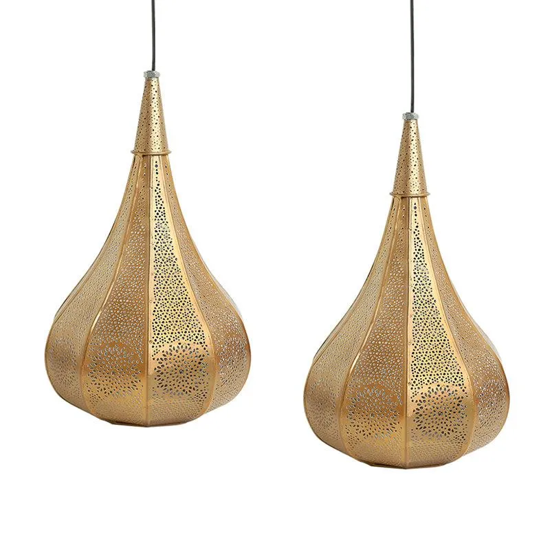 Lustre Twins Hand-Etched Iron Ceiling Lamp - Set Of Two media 4