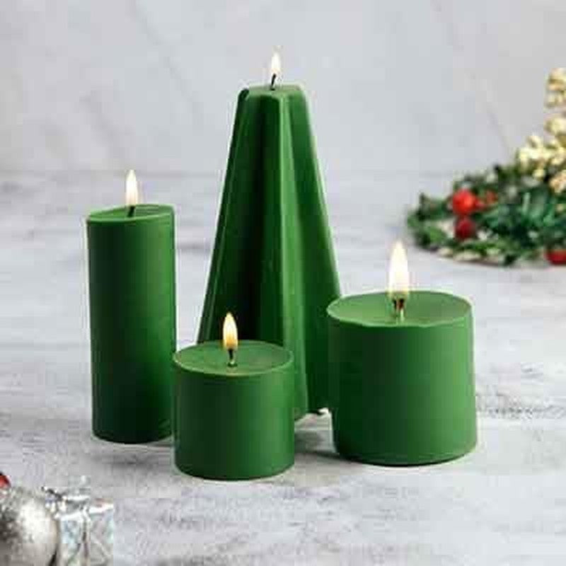Christmas Corner - Set of 4 Pillar Candles - Mahogany Shea Scented media 2