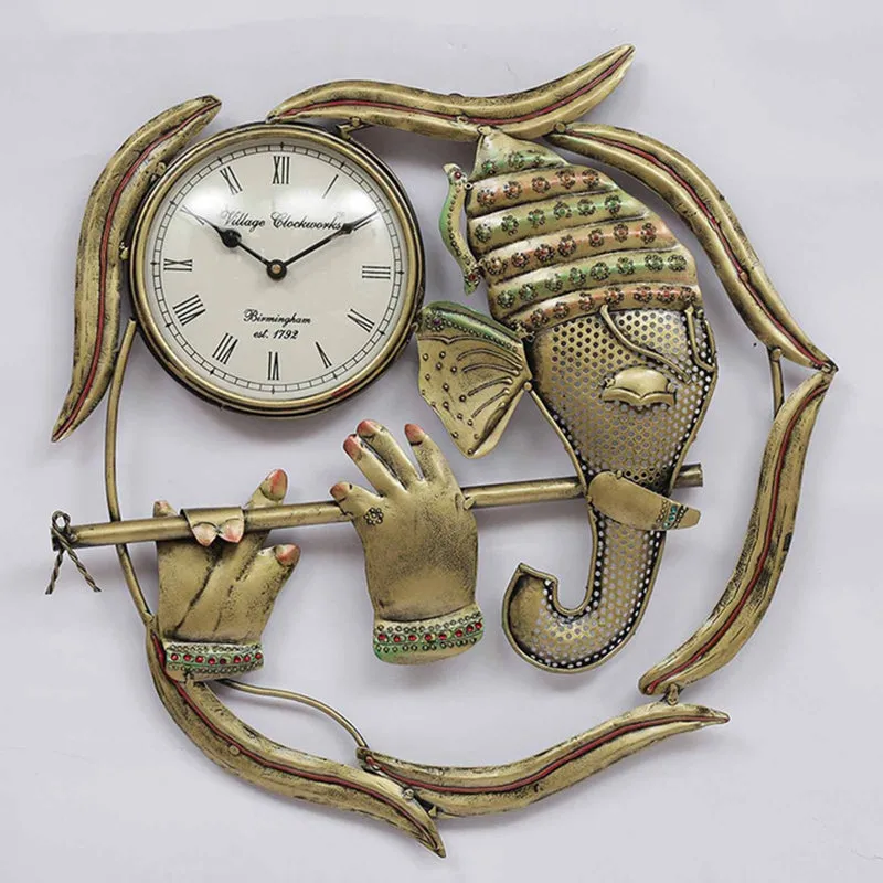 Ganesha with Flute Decorative Wall Clock media 4