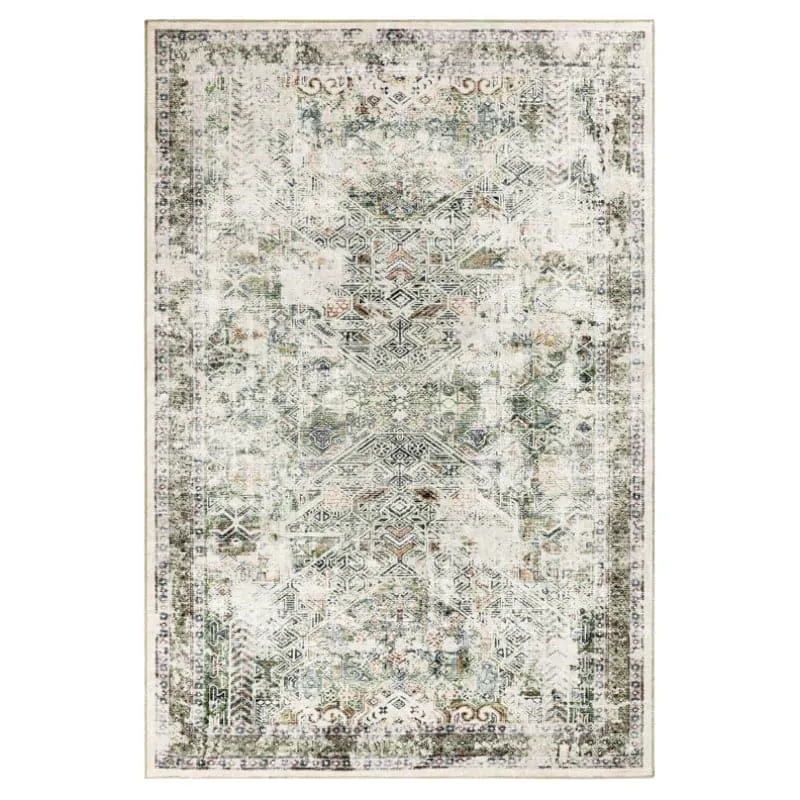 Nilaya Ethnic Anti Slip Polyester Carpet - Sage media 1