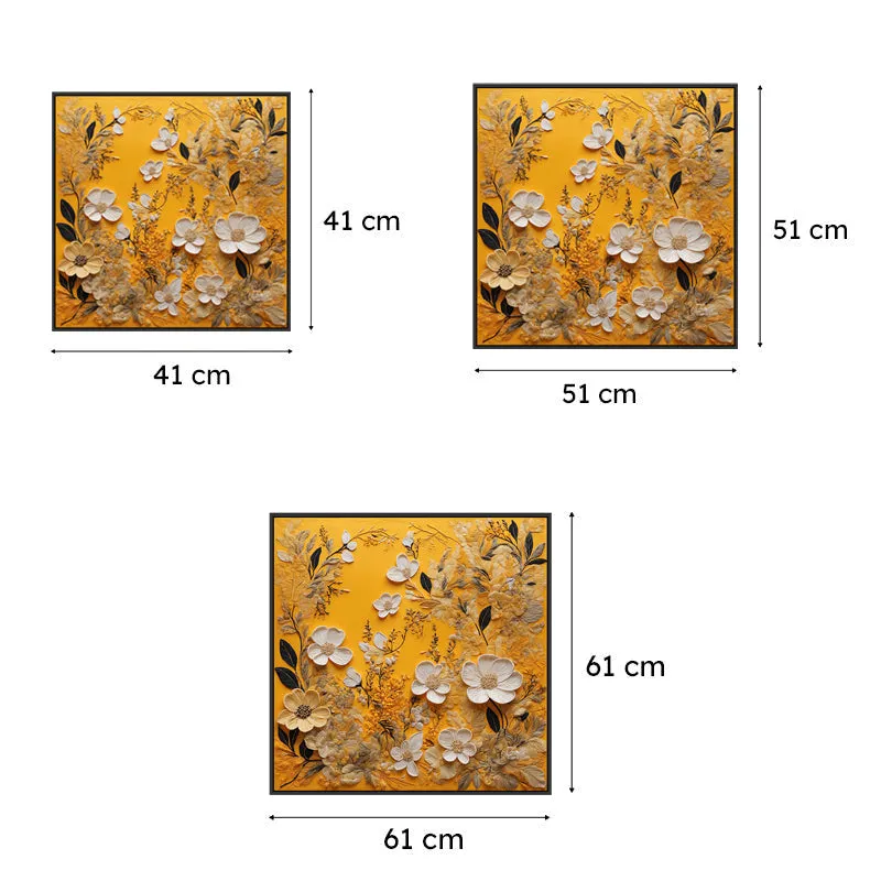 Blooms Of Desert Canvas Wall Painting With Frame - Black media 6