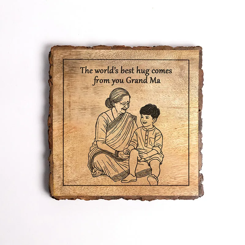 Grandma's Hug Wood Showpiece - Square media 5