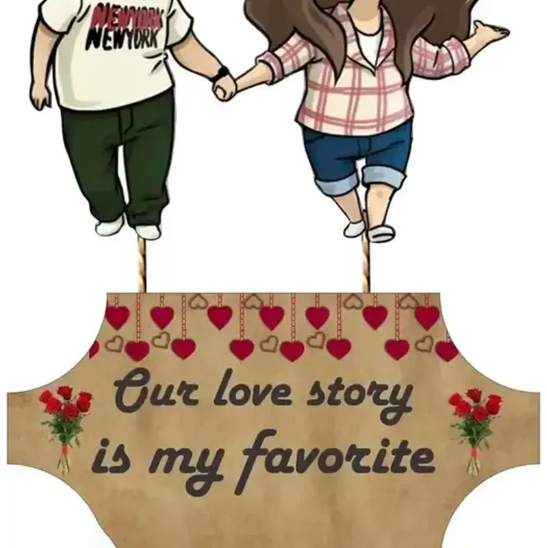 Fav Love Story Polyester & MDF Wall Hanging media 4