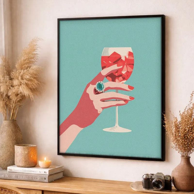 Emerald Ring Canvas Wall Painting - Black Frame media 3