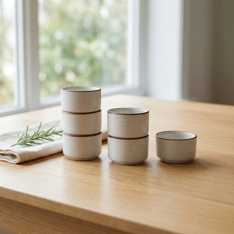 Ceramic Dip Bowls (50 mL Each) - Set of Six