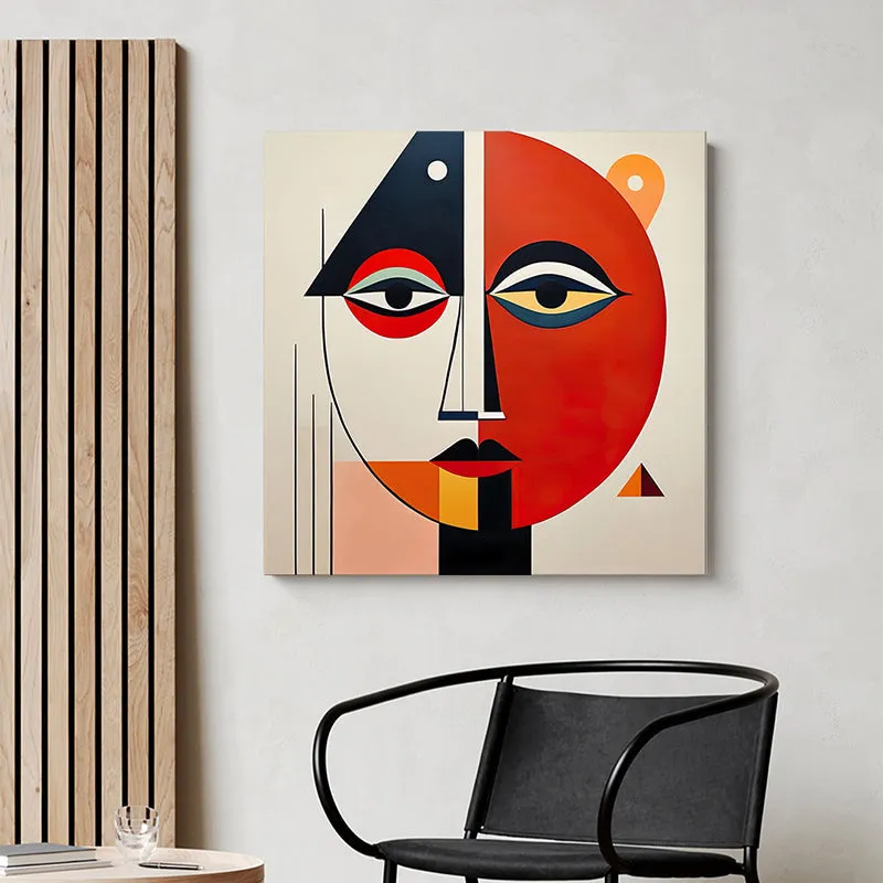 Geometric Female Face Wall Painting media 1