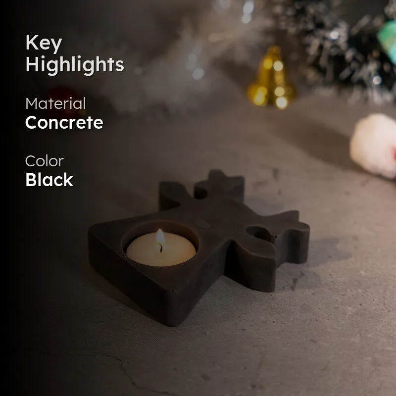 Esra Reindeer Candle Holder - Black media 2