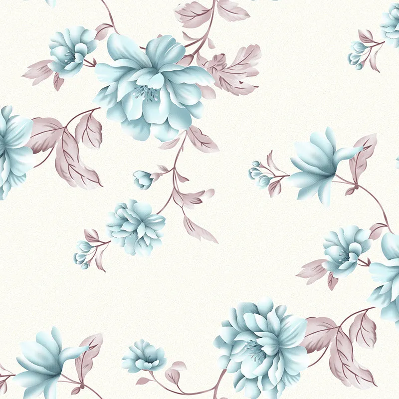 Blue Blooms Floral Microfiber Microfiber Bedsheet - 150 GSM media 6