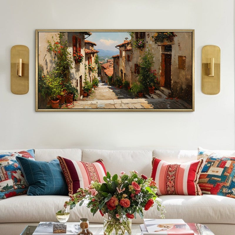 Gilded Gloaming Canvas Wall Painting With Frame