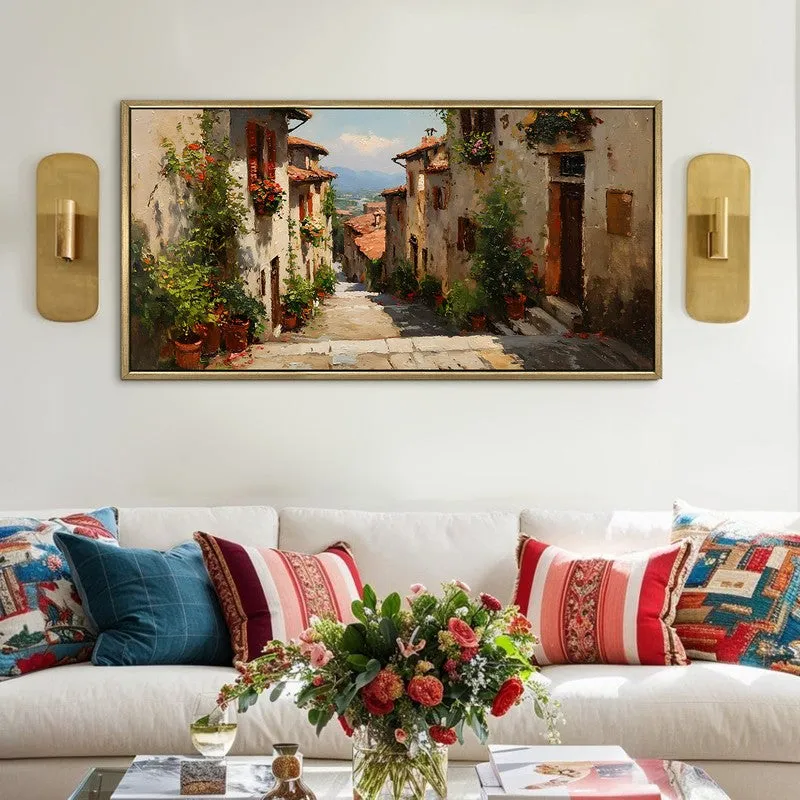 Gilded Gloaming Canvas Wall Painting With Frame media 1
