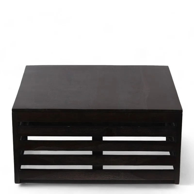 Qervon Sheesham Wooden Center Table - Black media 5