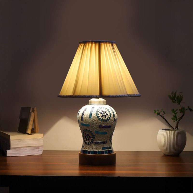 Sonara Pleated Wooden Table Lamp - Multicolor