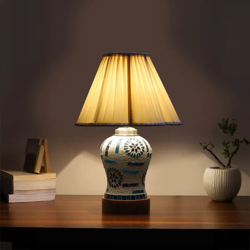 Sonara Pleated Wooden Table Lamp - Multicolor media 1