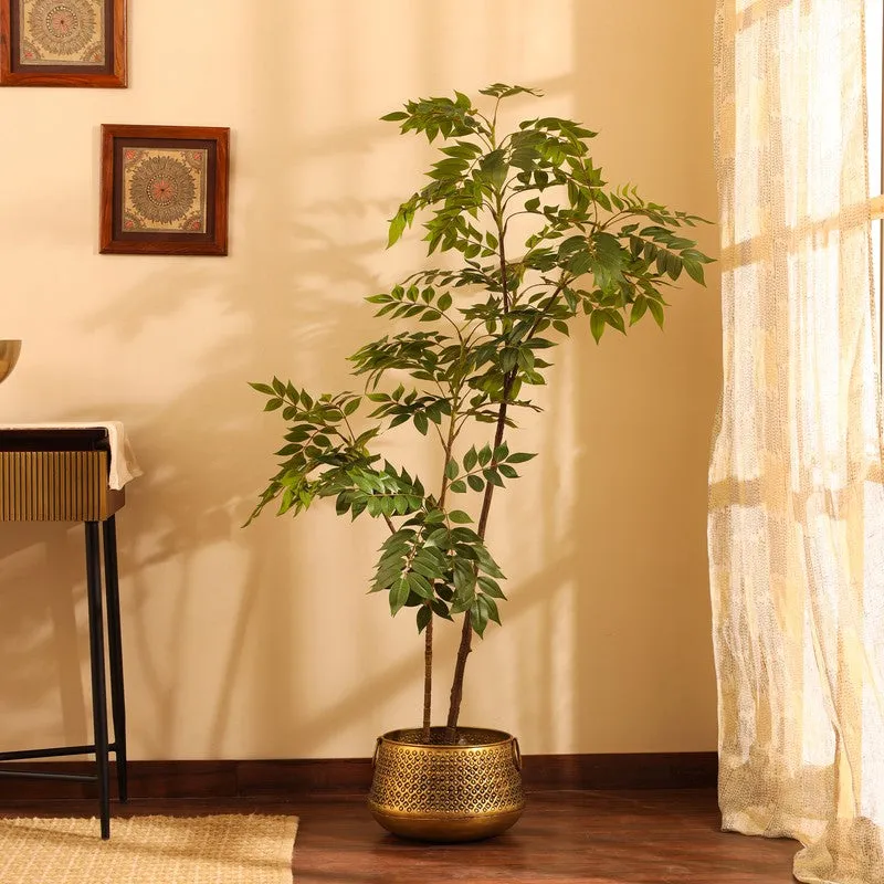 Orxen Bushy Artificial Sumac Plant With Black Plastic Pot 5 ft media 1