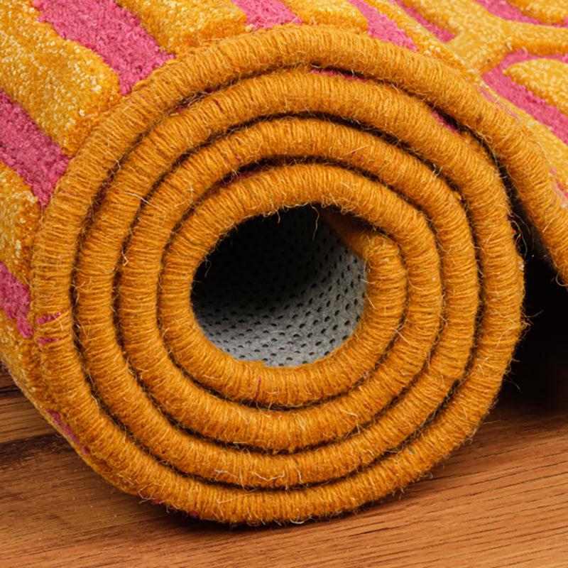 Diores Geometric Wool & Nylon Carpet - Orange media 6