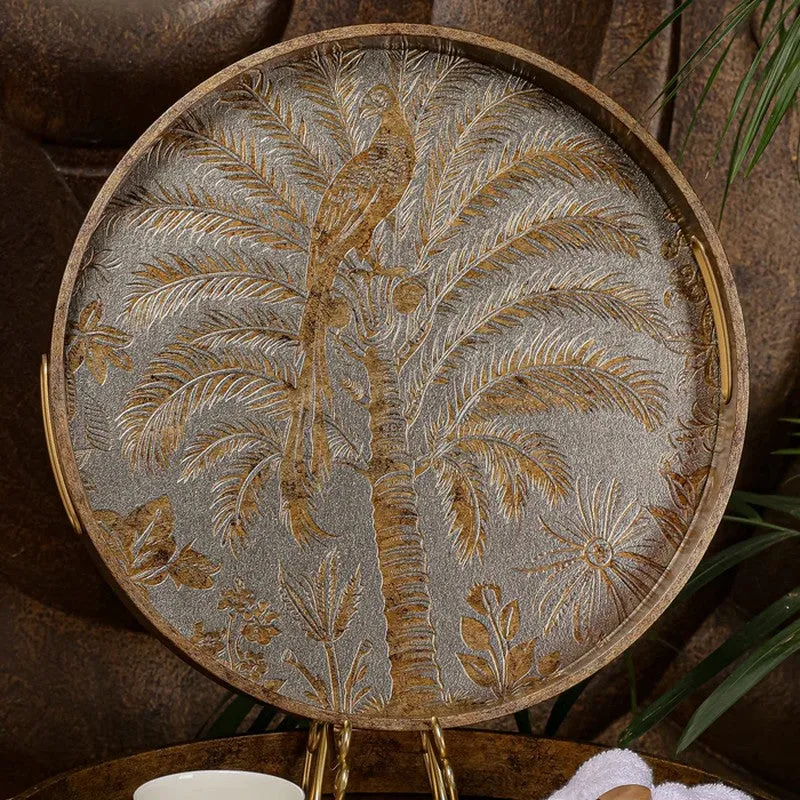 Vintage Charm (Wood,Glass) Serving Tray - Set of Two media 3