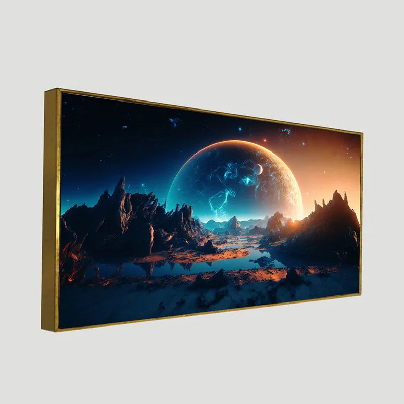 Lunar Eclipse Glow Wall Painting With Frame media 8