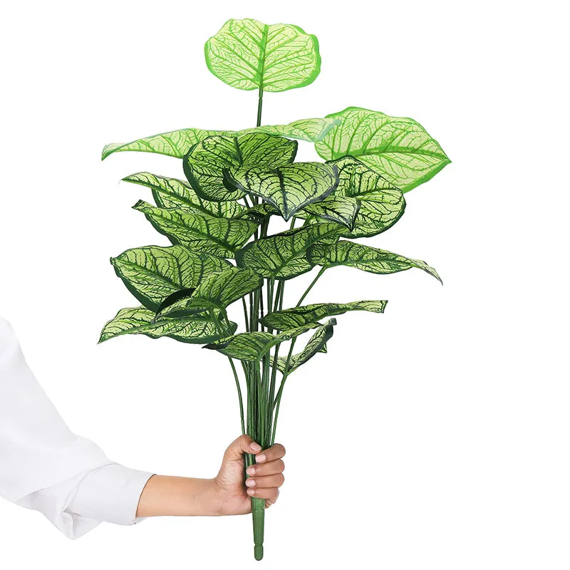 Botanika Artificial Caladium With Black Plastic Pot  & pebbles(White) - 2 Feet media 4