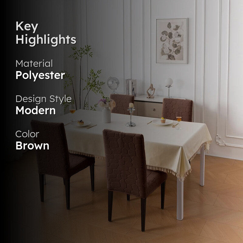 Elvra Classic Chair Cover(Brown) - Set Of Four media 2