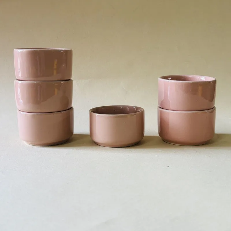 Ceramic Dip Bowls (Pink,50 mL Each) - Set Of Six media 6