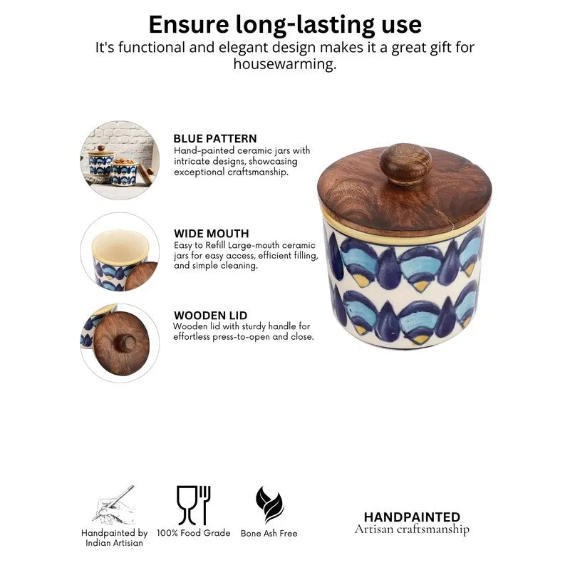 Decorative Ceramic Jar Set (300 mL Each) - Set Of Two media 6