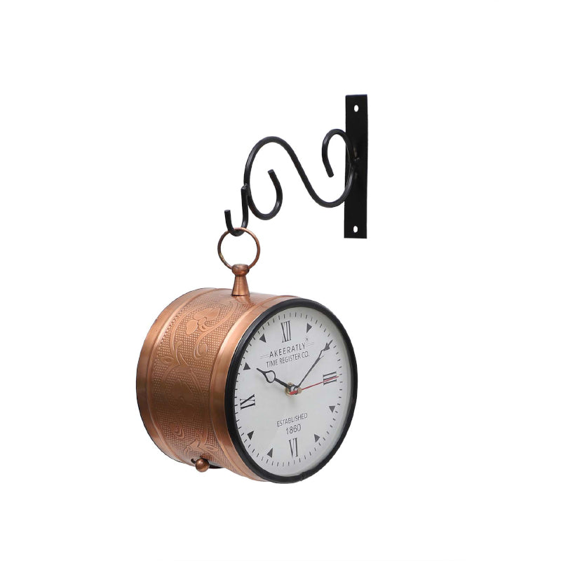 Rija Double Sided Wall Clock - Gold & White media 3