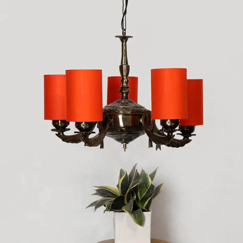 Sunup Cylindrical Golden Antique Ceiling Lamp media 2