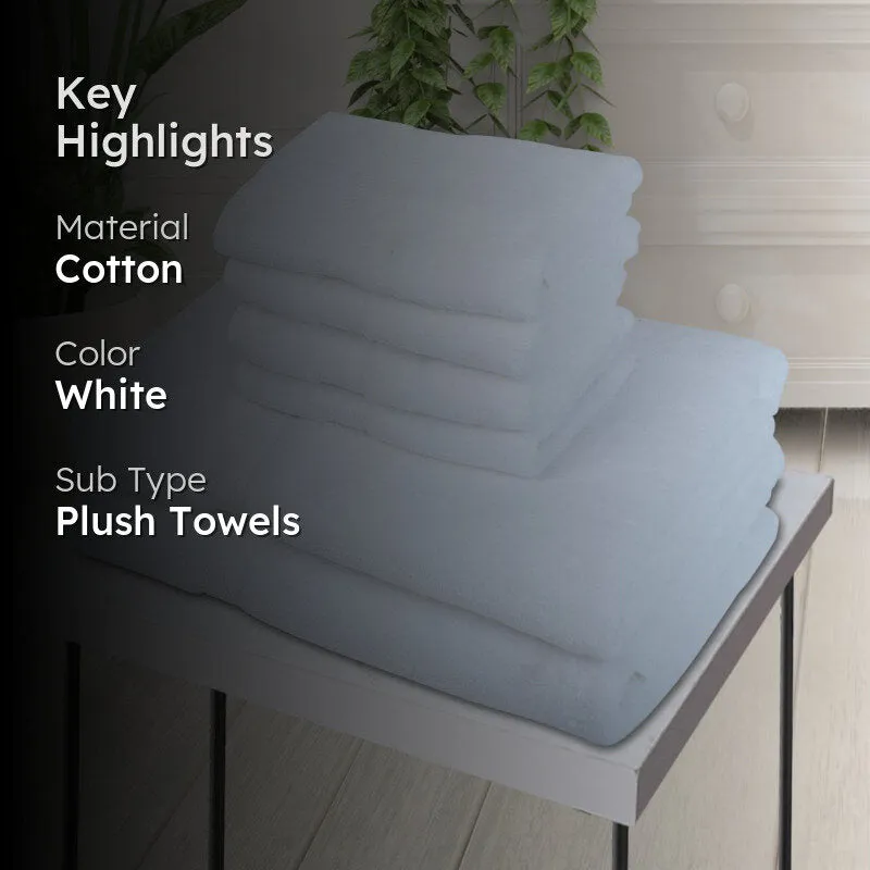 Misora Hand & Face Towel Combo (White) - Six Piece Set media 2