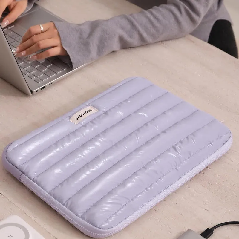 Midnight Purple Quilted Laptop Sleeve media 1