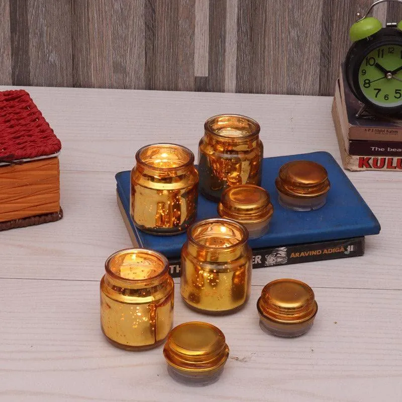 Tarusha Tealight Candle Holder (Gold) - Set Of Four media 1