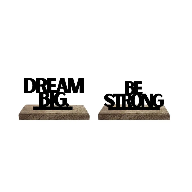 Big Dreams Strong Spirit Typography Showpiece - Set Of Two media 5