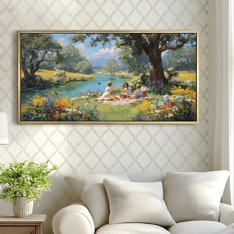 Riverside Rest Canvas Wall Painting With Frame media 4