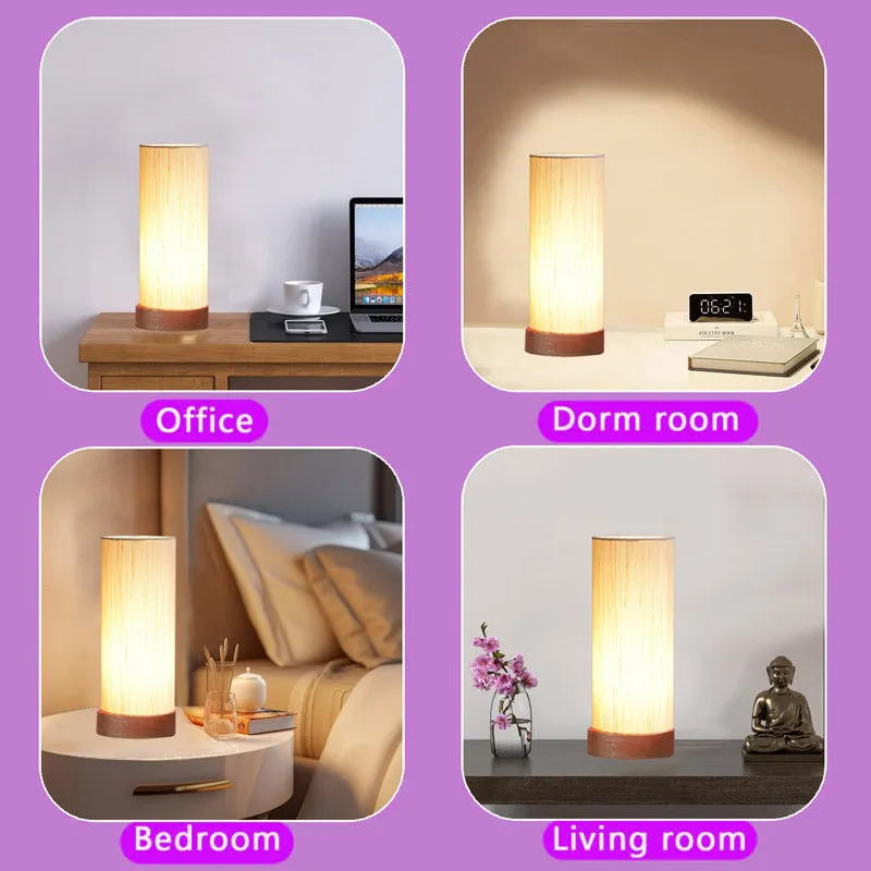 Jaala Tower Wooden Table Lamp - White,Brown media 5