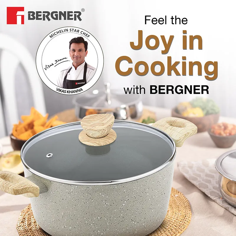 Bergner Ever Glide Induction Safe Non-Stick Cooking Pot With Lid - 5500/27 cm media 4