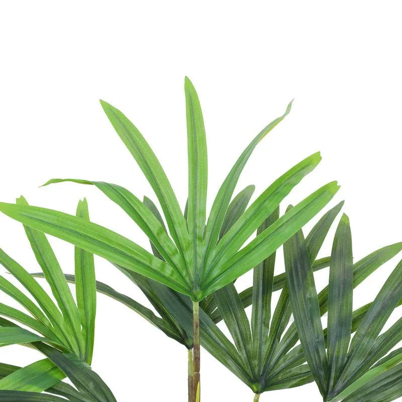Faux Realistic Areca Plant With Black Plastic Pot - Green media 4