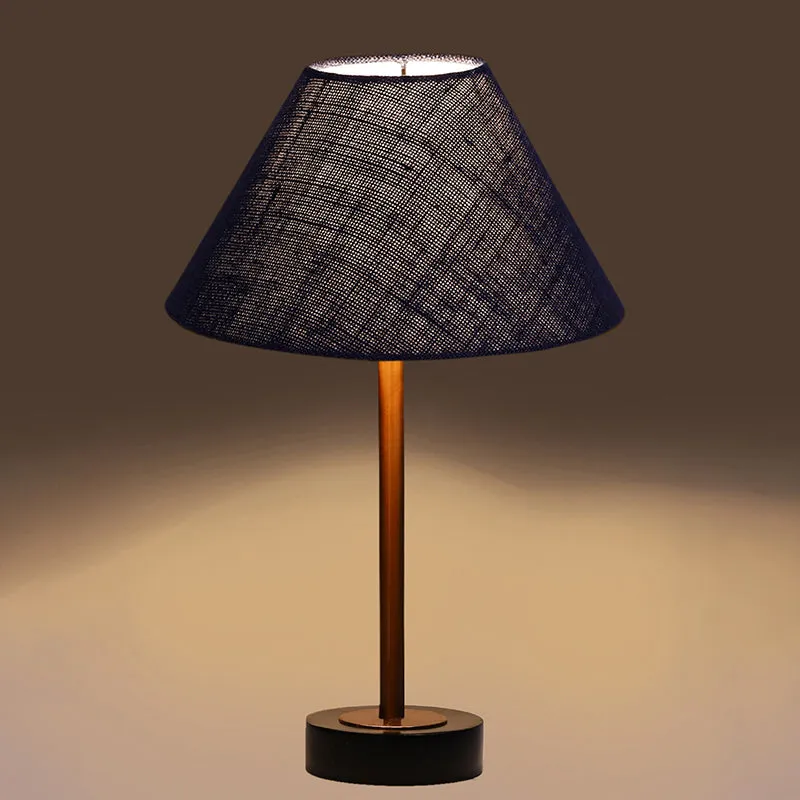 Sienna II Rodin Wooden Table Lamp - Blue,Copper,Black media 6