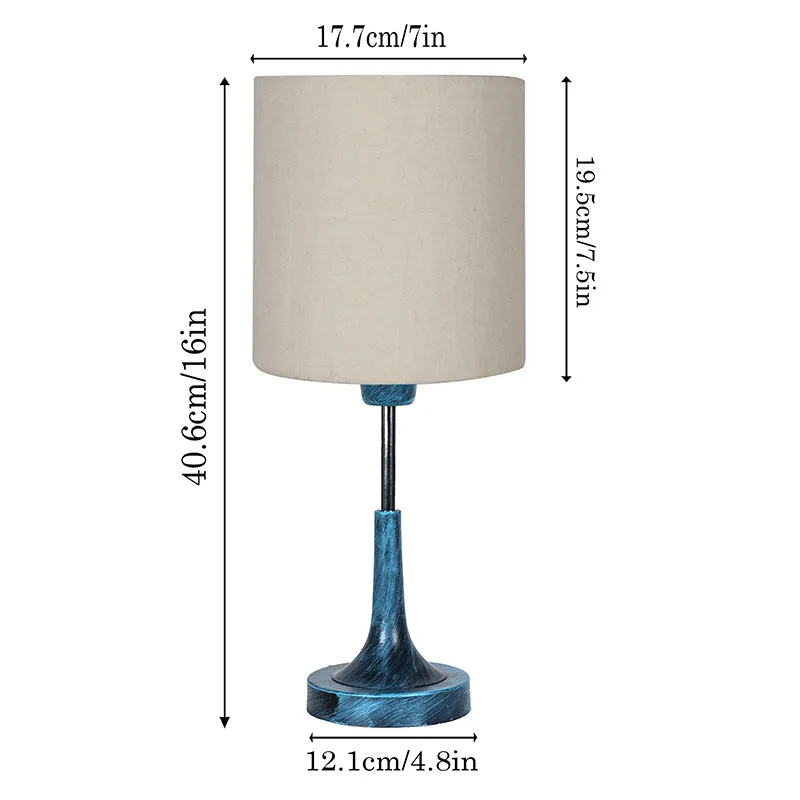Arialla Bleu Drum Metal Table Lamp - Grey,Blue media 5