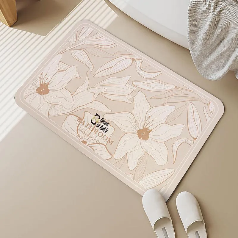 Magnolia Mist Rubber Bath Mat - Beige media 1