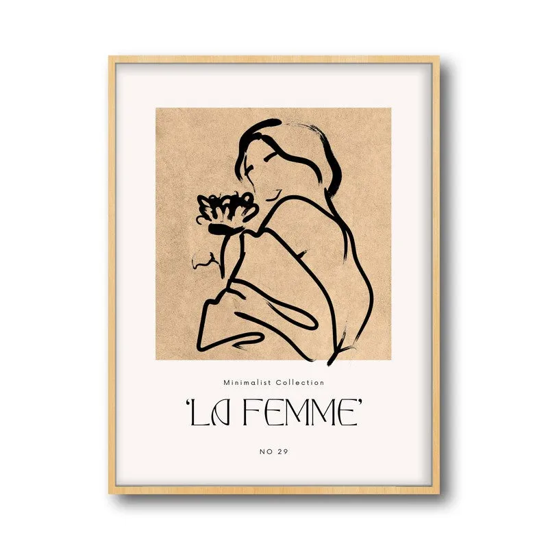 Floral Hush Canvas Wall Painting With Brown Frame media 3