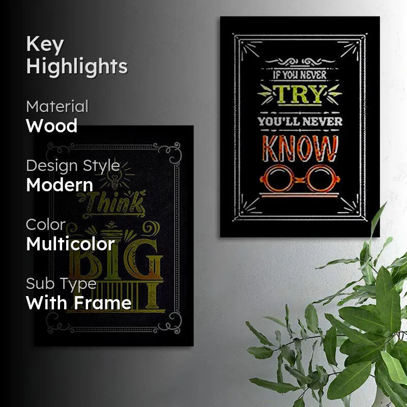 Think Big & Try Wall Art - Set Of Two media 2