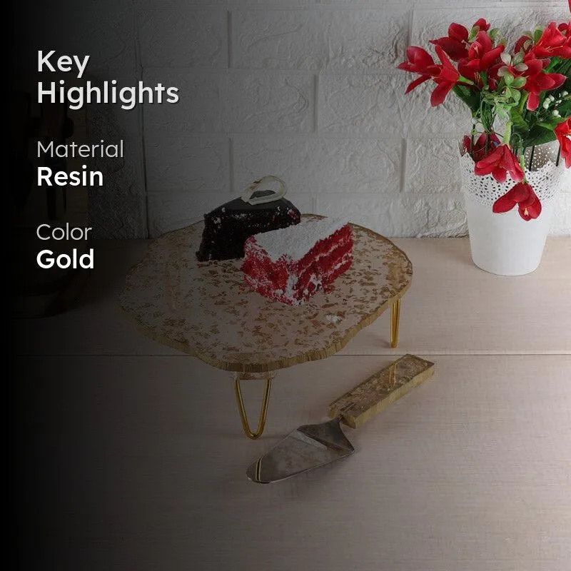 Shipley Resin Cake Platter (Gold) - Set Of Two media 2